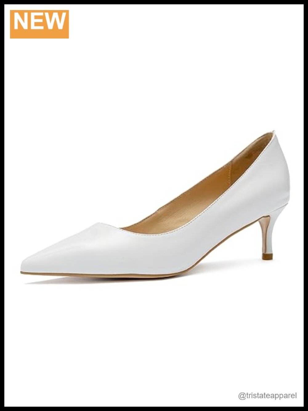 Pointed Toe Leather Pump Low Heel Slip Resistant Formal Dress Shoe